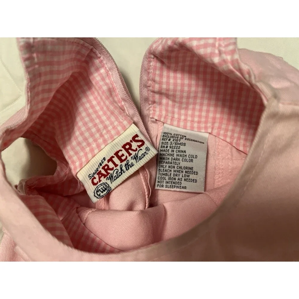 NWT Vintage Carter’s Baby Girl Pink Flower Dress Size 3-6 Months